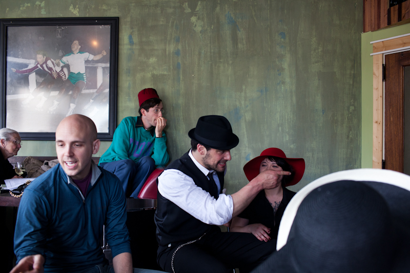 Everyone sipped mint juleps and donned a big hat, complete with flowers