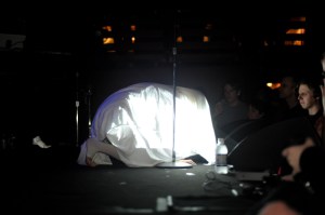 "As a synth drone played in the background, she walked out entirely