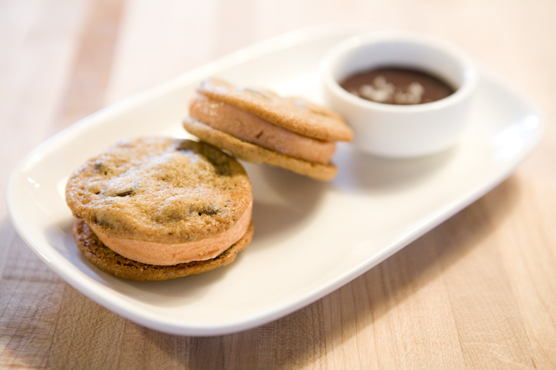 Chocolate chip cookie ice cream sandwich chili, and chocolate caramel.