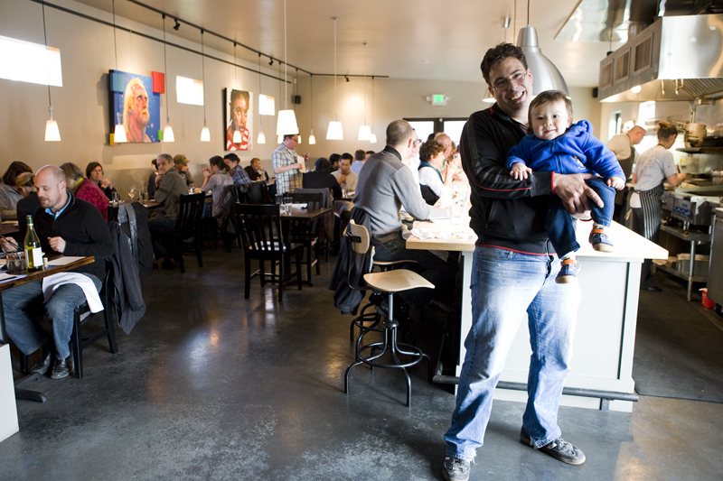 Co-owner Seif Chirchi with his son Pike.