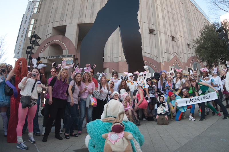 Hundreds of people turned out for Seattle's 8th annual "Bunnarchy" - Spring's