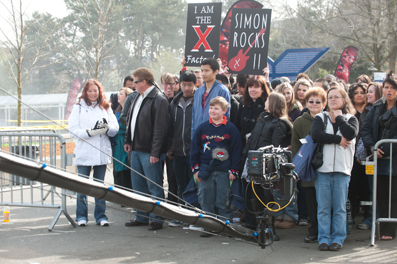 The X Factor cameras were rolling outside and in.