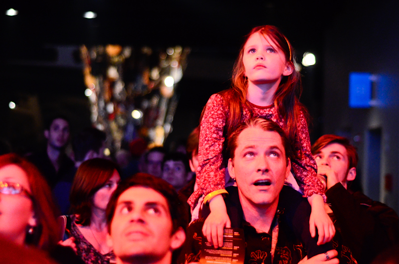 Some were in awe at the massive screens displaying images from Nirvana's career and Cobain's life.