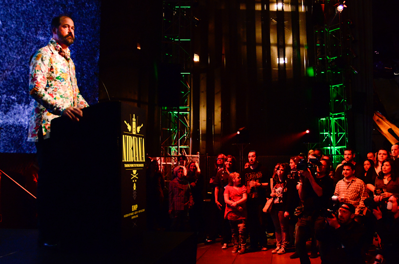 Krist Novoselic (Bassist for Nirvana) delivered a moving speech at the opening of the Nirvana Exhibit.