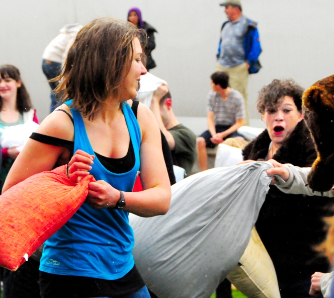 One pillow, determination, and the strength to smack the fluff out of