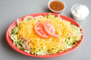 Taco salad with chicken.