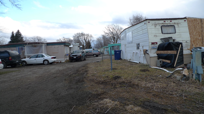 The trailer park is home to a number of low-income Hispanic families, including Gilberto Barrientos-Ariza, his wife and two children.