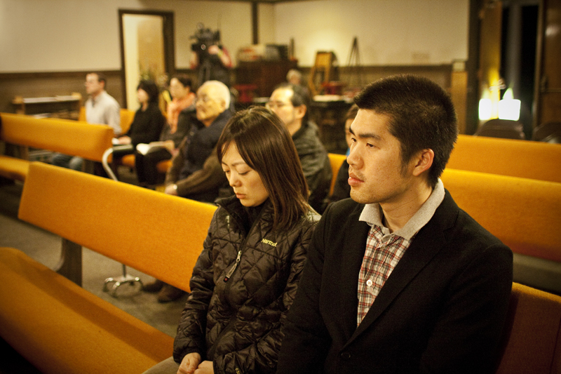 People came to the Seattle Koyasan Buddhist Temple last friday to pray