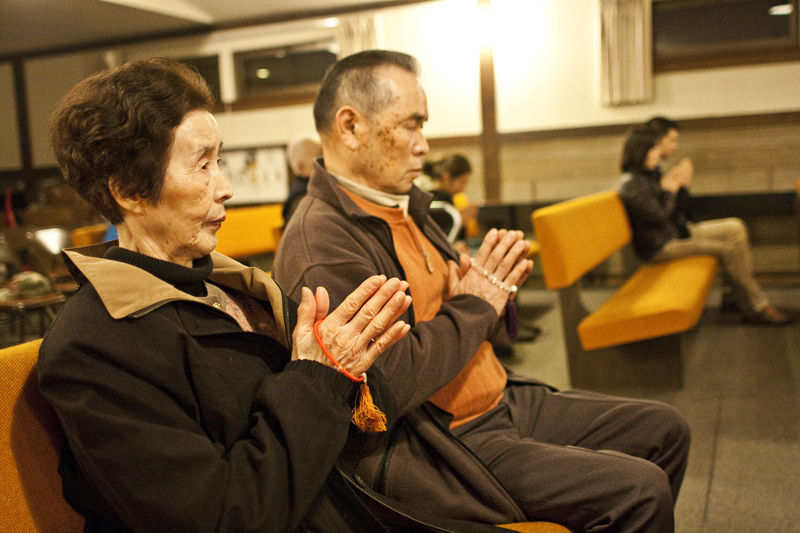 People came to the Seattle Koyasan Buddhist Temple last friday to pray