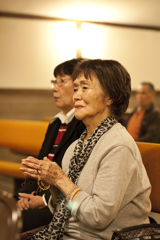 People came to the Seattle Koyasan Buddhist Temple last friday to pray