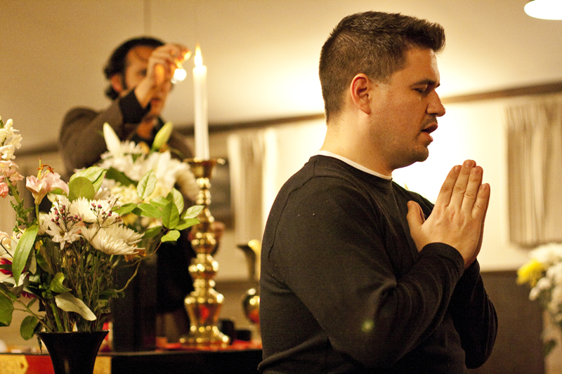 People came to the Seattle Koyasan Buddhist Temple last friday to pray