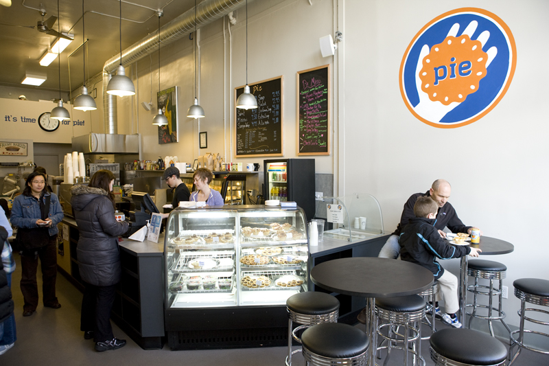 Pie's cheery interior.