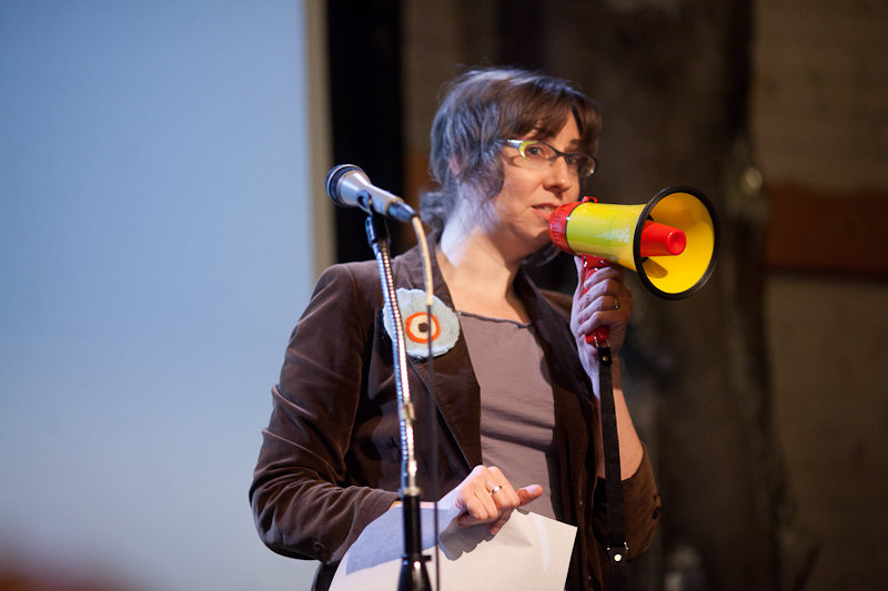 Salon of Shame host Jeannie Yandel will yell readers off stage if they take too long.