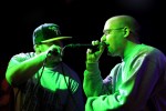 Local MC Grynch (right) was a last-minute addition to the lineup, joined by Wizdom (left).