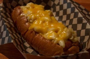 Po Dog's Mac n' Cheese Dog.