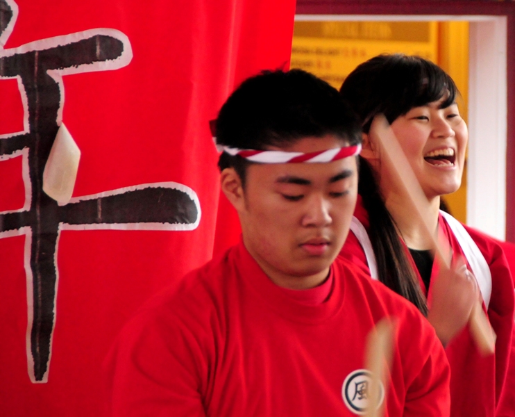 Outdoor activities included Taiko drumming.