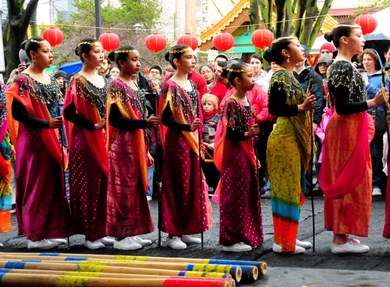 Ladies from the Filipino Youth Activities Drill Team.