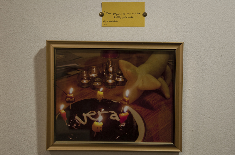 Photo by Nina Muehleck titled aEœVera prepares to blow out the birthday aE˜PoohaE™ candlesaE.