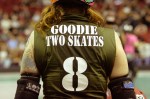 Goodie Two Skates plays for the Derby Liberation Front. Some of her teammates are Annie Warhead, Ivana Clobber and Libby Raider.