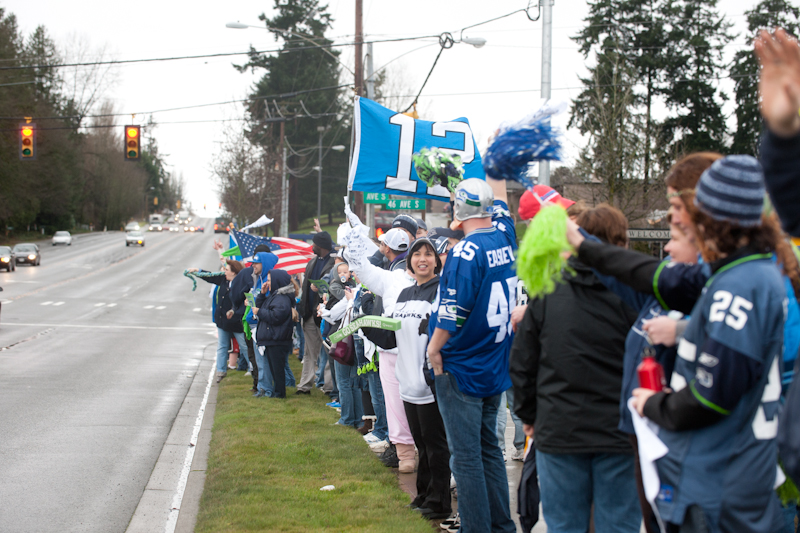 Hundreds of fans lined the streets of Renton today to cheer on