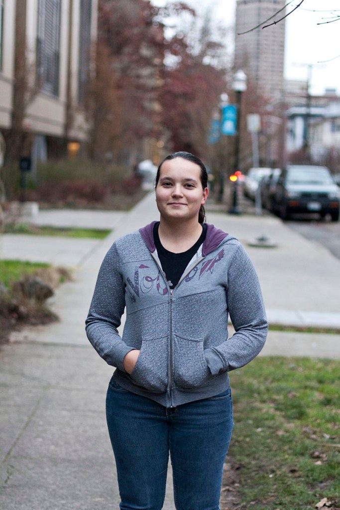 Haley R. considered texting her friend.