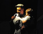 Jesse Hagopian, co-organizer of the event, and his son Miles - both are earthquake survivors.