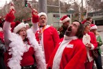 Hundreds of Santas converged in Fremont yesterday, bringing Santarchy to the Center