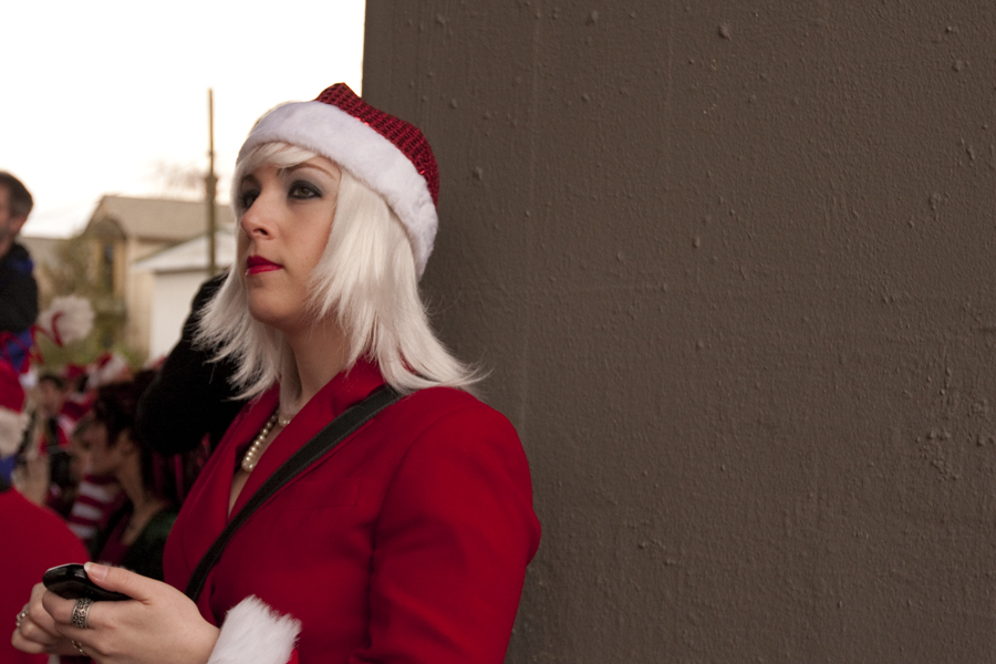 Hundreds of Santas converged in Fremont yesterday, bringing Santarchy to the Center