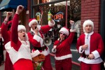 Hundreds of Santas converged in Fremont yesterday, bringing Santarchy to the Center