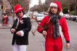Hundreds of Santas converged in Fremont yesterday, bringing Santarchy to the Center