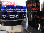 Twilight drinking games - for the movies, not the books - are apparently all the rage. Take a drink:-Every time Bella stammers-Every time Edward looks constipated-Every time a vampire sparklesYou'll be three sheets to the wind by the time the night is over.