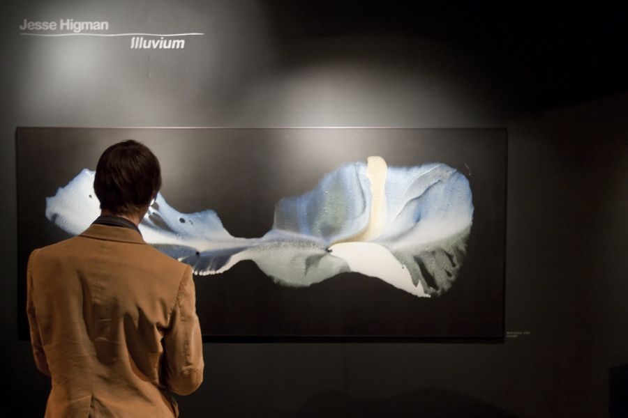 Jesse Higman, an album artist turned painter, recently opened a show at