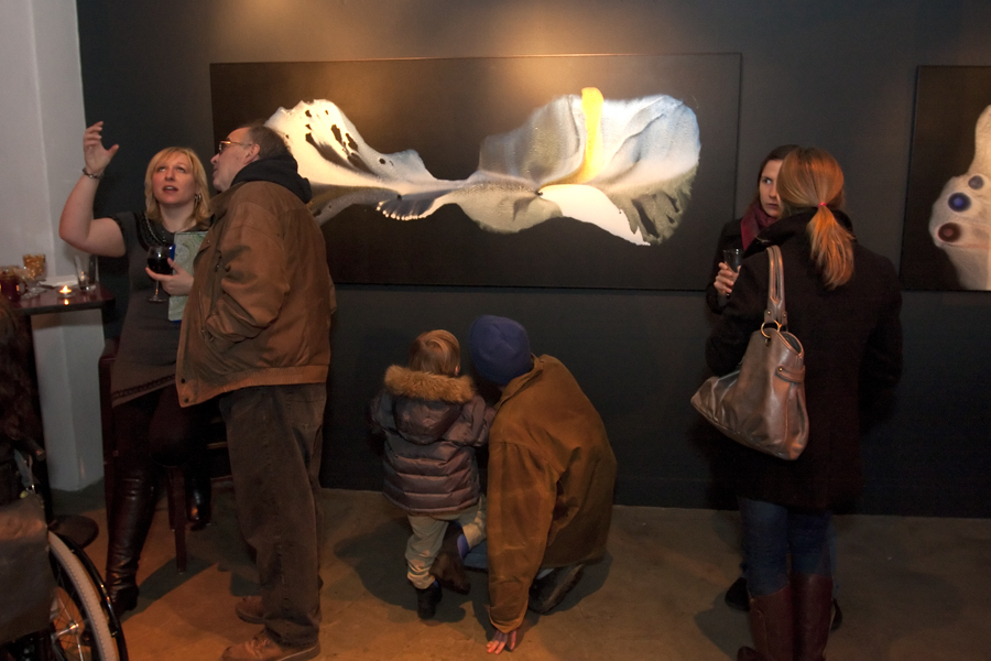 Jesse Higman, an album artist turned painter, recently opened a show at