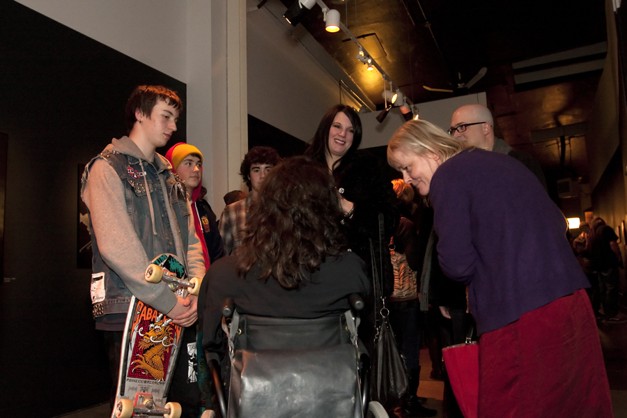 Jesse Higman, an album artist turned painter, recently opened a show at