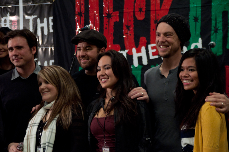 More backstage visitors.