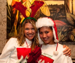 Guests got up to 'reindeer games' at the party.