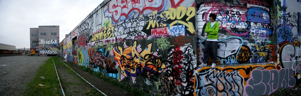 Taken at the SODO graffiti wall - the young man is the photographer's son.