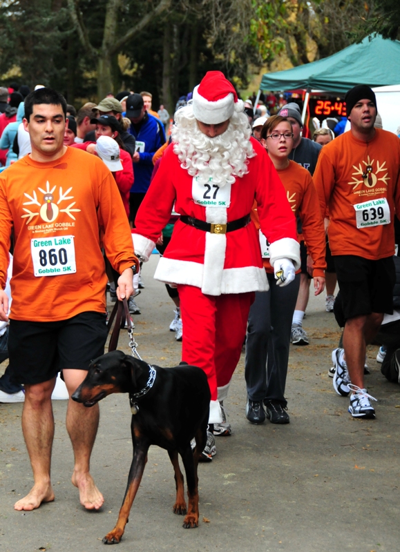 Some raced barefoot; some were more elaborately dressed.