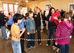 Guests measured the diameter of a killer whale.