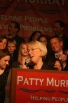 Murray took the stage, thanked her supporters and remained confident that she would be the eventual winner.