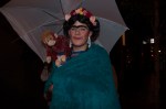 Frida Kahlo, like many other Halloween revelers, tried to avoid the rain.