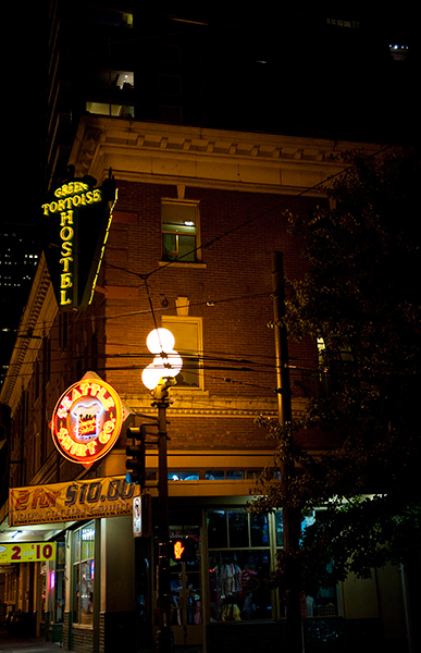 Old donut shop: The sight of a former child thievery and prostitution ring. The owner was shut down in the late 1980s.