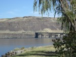 A lazy Columbia river coils under the bridge at Vantage.