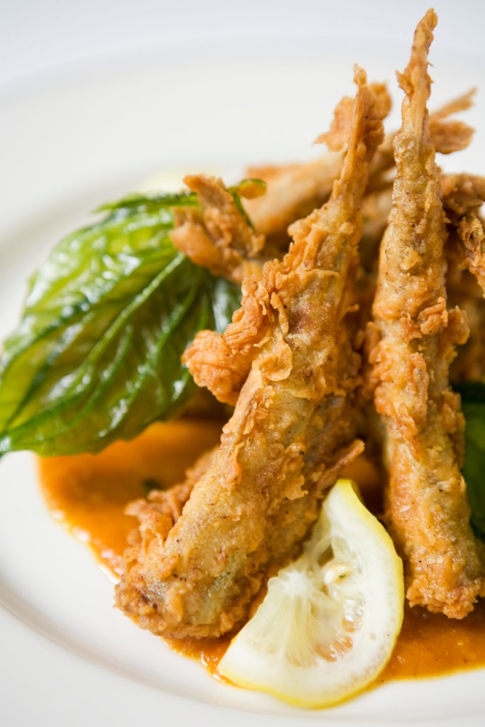 Crispy Little Eureka Smelt with, house made madras curry catsup.