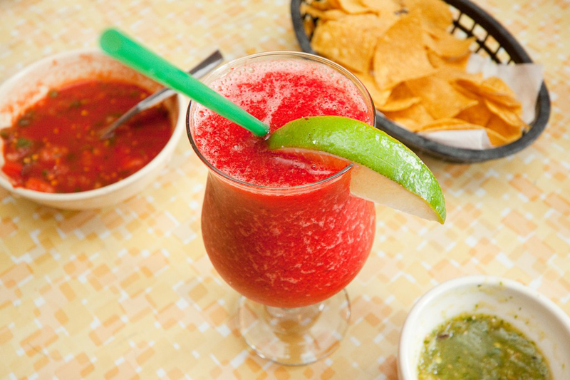 Strawberry margarita. Blended, of course.