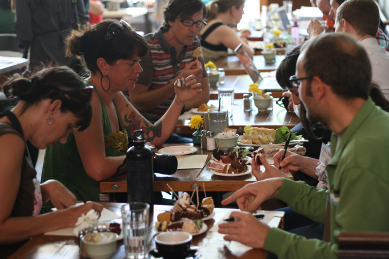 Oddfellows' patrons enjoying and judging the whoopie pies.