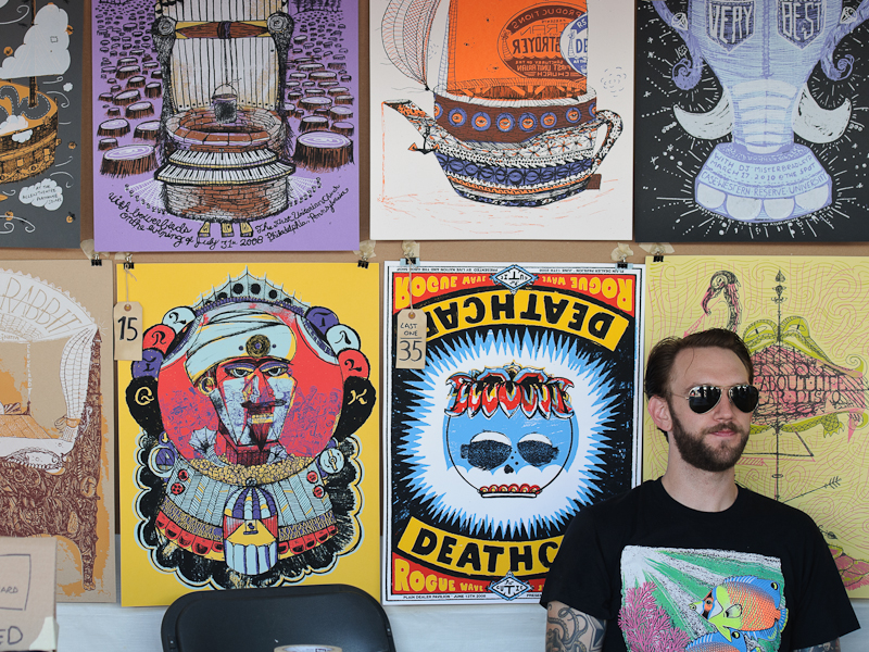 Poster enthusiasts had plenty to take in -- Flatstock was in full-effect behind the main stage at the Pitchfork Music Festival 2010 in Chicago.