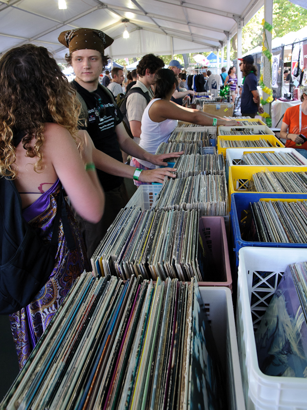 The on-premises record fair was a great place for music fans to hide from the heat. Vinyl junkies, eat your hearts out.
