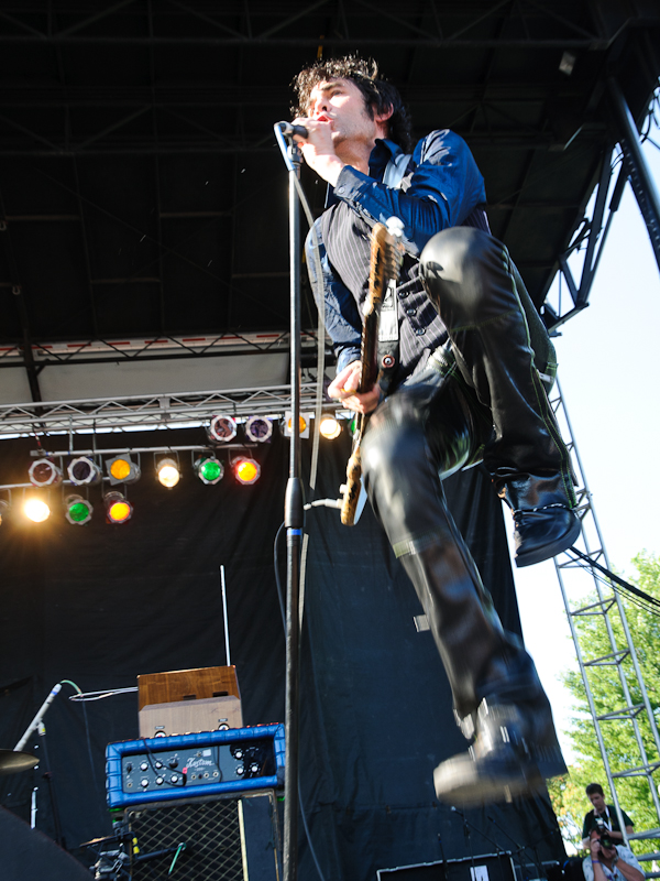 Talk about a Blues Explosion! Jon Spencer, catching some air at the Pitchfork Music Festival 2010 in Chicago.