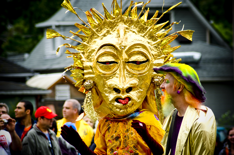Just one of many fabulous costumes at the 2010 Solstice parade in Seattle's Fremont neighborhood.